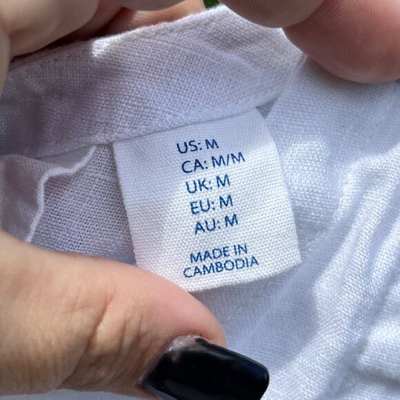 Calypso St Barth White Linen Embroidered Shell Blouse Size M - Picture 4 of 7